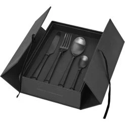 Broste Copenhagen Hune Titanium Mat Black, Bestickset M. 16 Delar