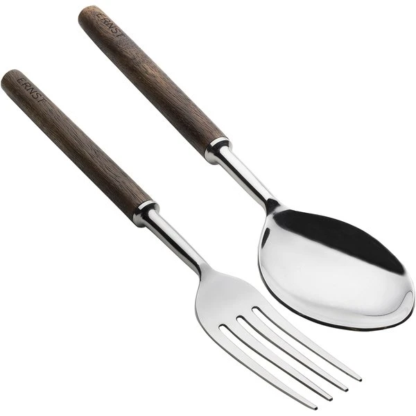 Ernst Salladsbestick Metall/mörkt Trä