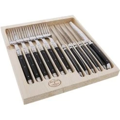 Jean Dubost Laguiole Bestick, 12-delar, Svart