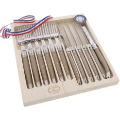 Jean Dubost Laguiole Bestick, 12-delar, Taupe