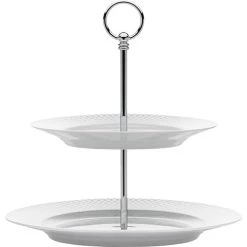 Lyngby Porcelæn Rhombe Kakfat, Vit, 27 Cm