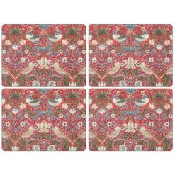 Pimpernel Strawberry Thief Röd Bordsunderlägg 4-pack