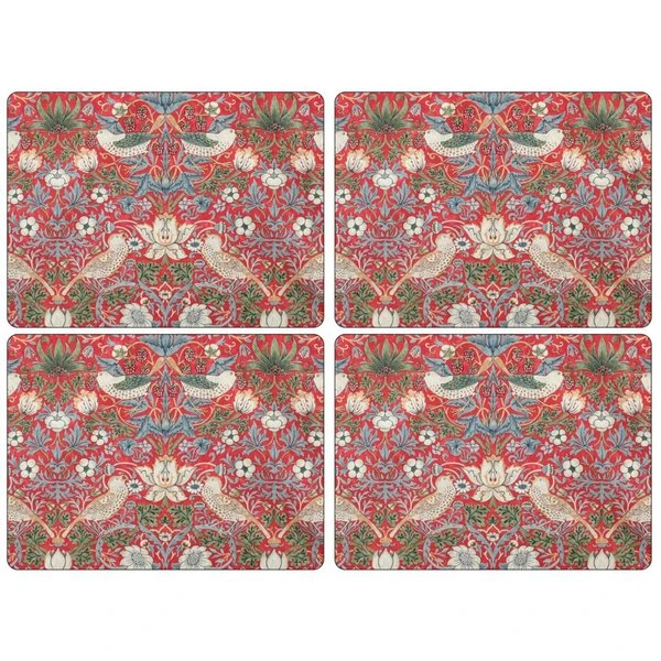 Pimpernel Strawberry Thief Röd Bordsunderlägg 4-pack