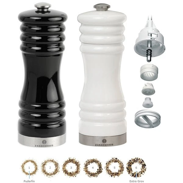 Zassenhaus München Set Kryddkvarnar 15 Cm Svart &Vit Blank
